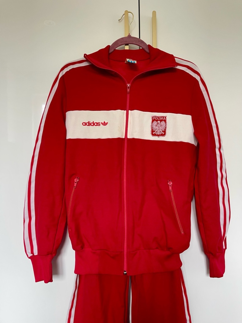 ADIDAS Rare 1980s Vintage Polska Olympic tracksuit Made In West Germany Small - Picture 2 of 14